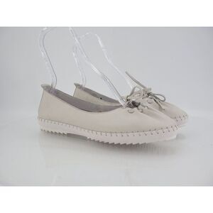 Bos & Co Osaka Slip-On Sneaker Size 40 9 White Leather Opanka Ballerina Shoes